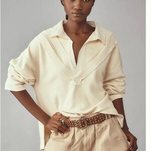 Anthropologie Pilcro Collegiate Rugby Top M